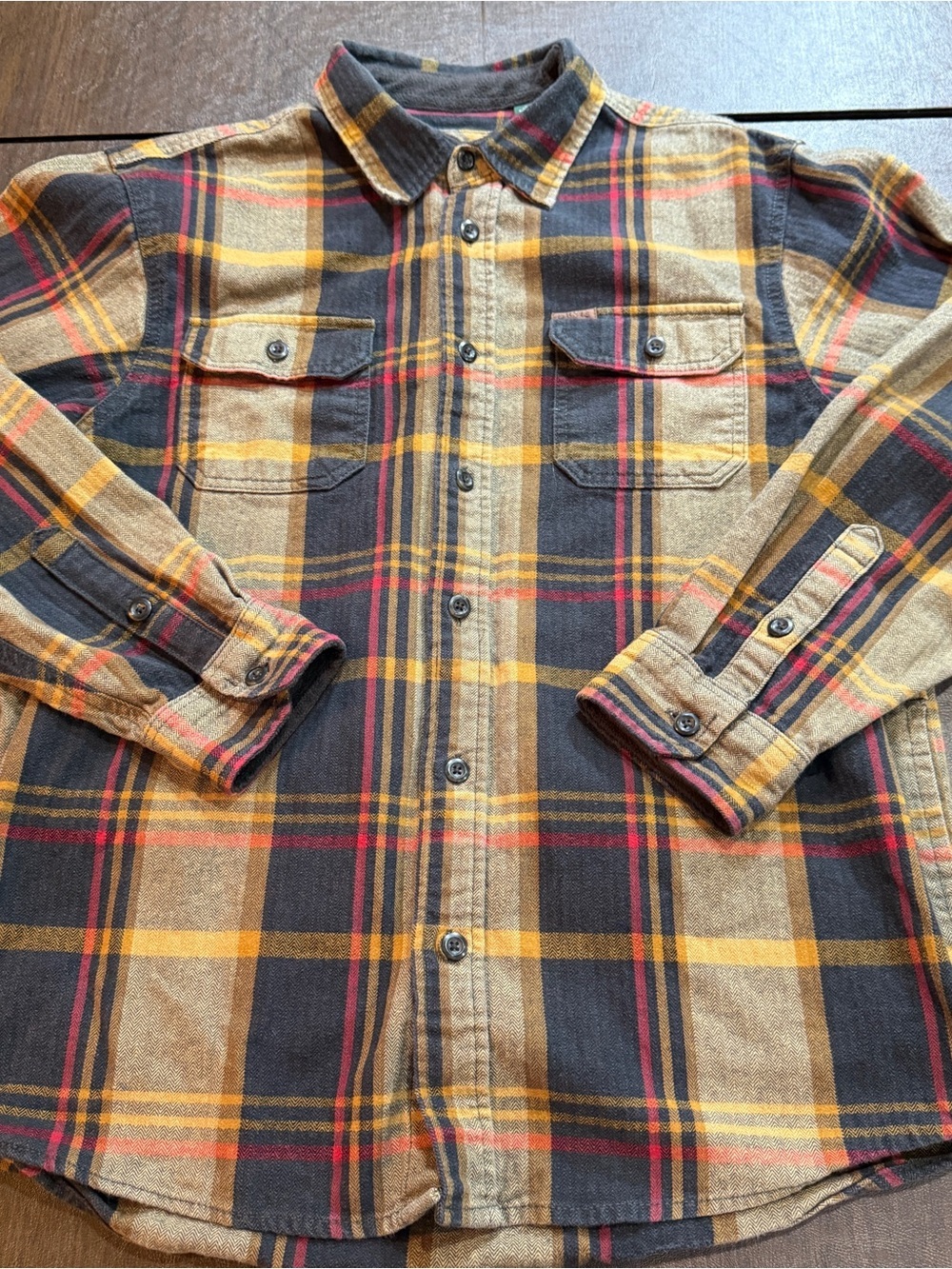 Orvis Men's Big Bear Plaid Heavy Weight Flannel Shirt Sz L